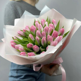 Buket rozovih tyul_panov, 35 sht