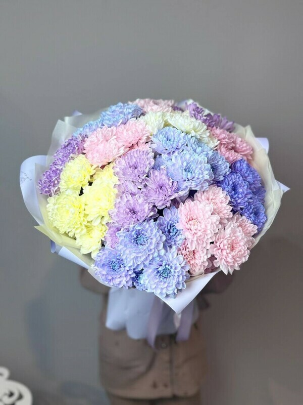 Разноцветный букет из хризантем , разноцветный букет из хризантем 