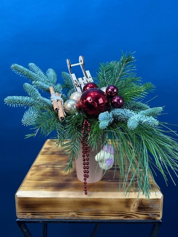 Стаканчик с новогодним настроением и санками, стандартный