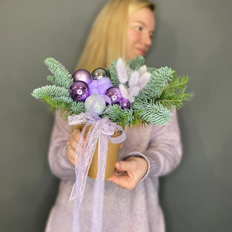 Новогодняя композиция в стаканчике, стандартный