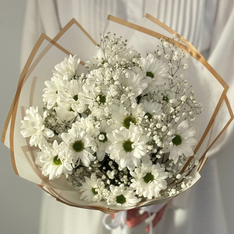 Букет с Хризантемами "Лёгкий Ветерок", стандартный