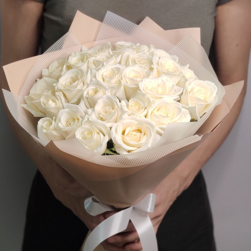 Белые розы 35 шт. 40 см, standart