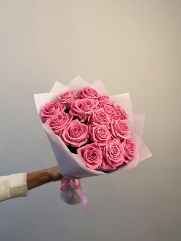 Букет из роз «Аква», роза россия 15 шт.