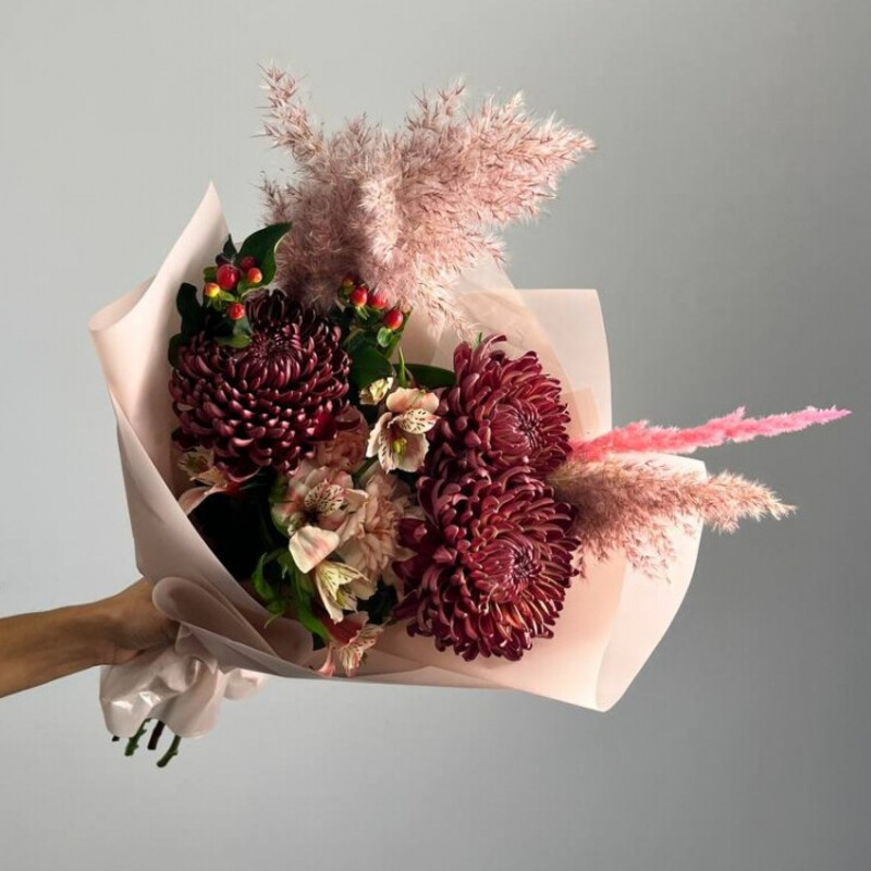 Букет из хризантем «Элизабет», уменьшенный