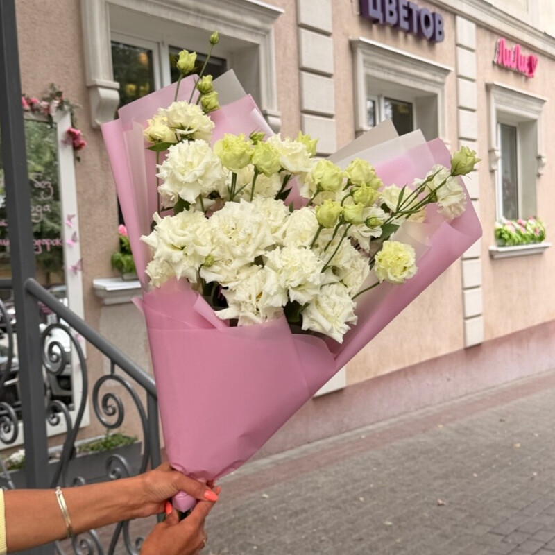 Bouquet of eustoma "Snow White", eustoma 9 sht
