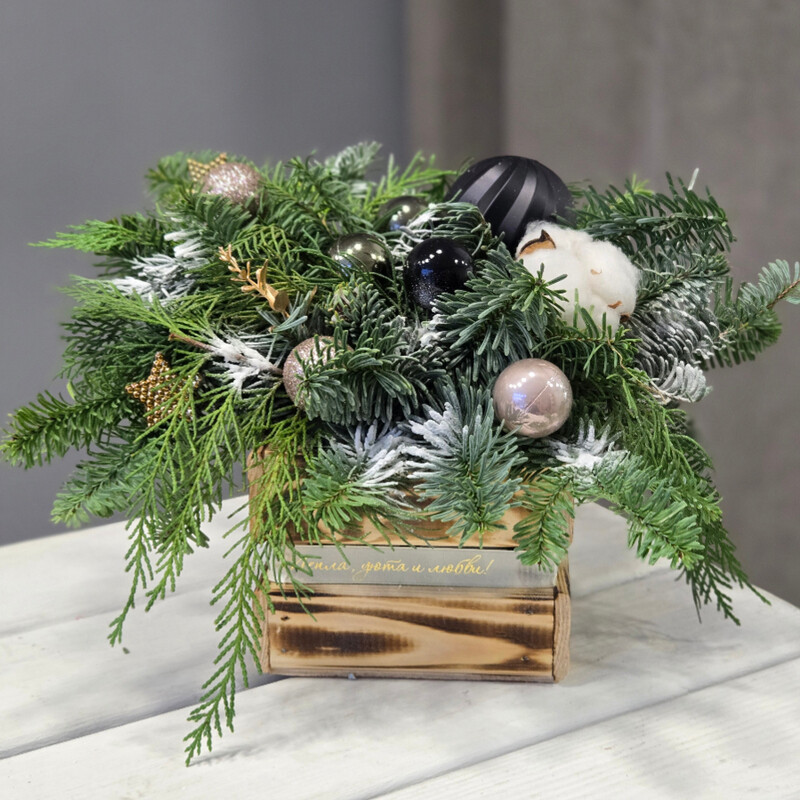 Novogodnyaya kompozitciya na stol nobilis, standart