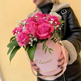 Шляпная коробка с розой  "романтик"