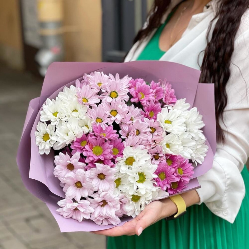 Букет с хризантемой "Нежный день", стандартный