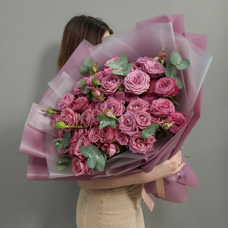 Pionovidnie rozi Perpl Kvin s evkaliptom, pionovidnie rozi perpl kvin s evkaliptom