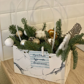 Зимняя композиция в сумочке