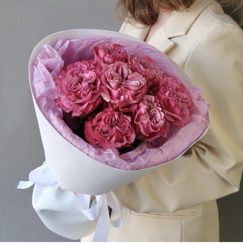 7 пионовидных роз, стандартный