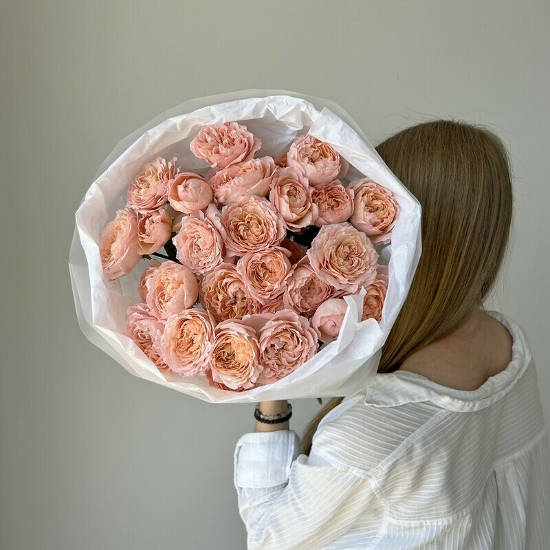 Пионовидные кустовые розы Джульетта, пионовидные кустовые розы джульетта - 9 шт