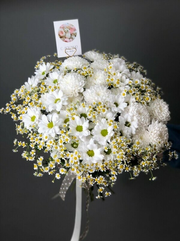 Ромашковый букет ПРОСТО СЧАСТЬЕ, премиум