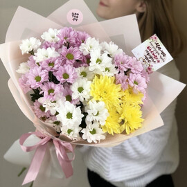 Buket 7 yarkih hrizantem