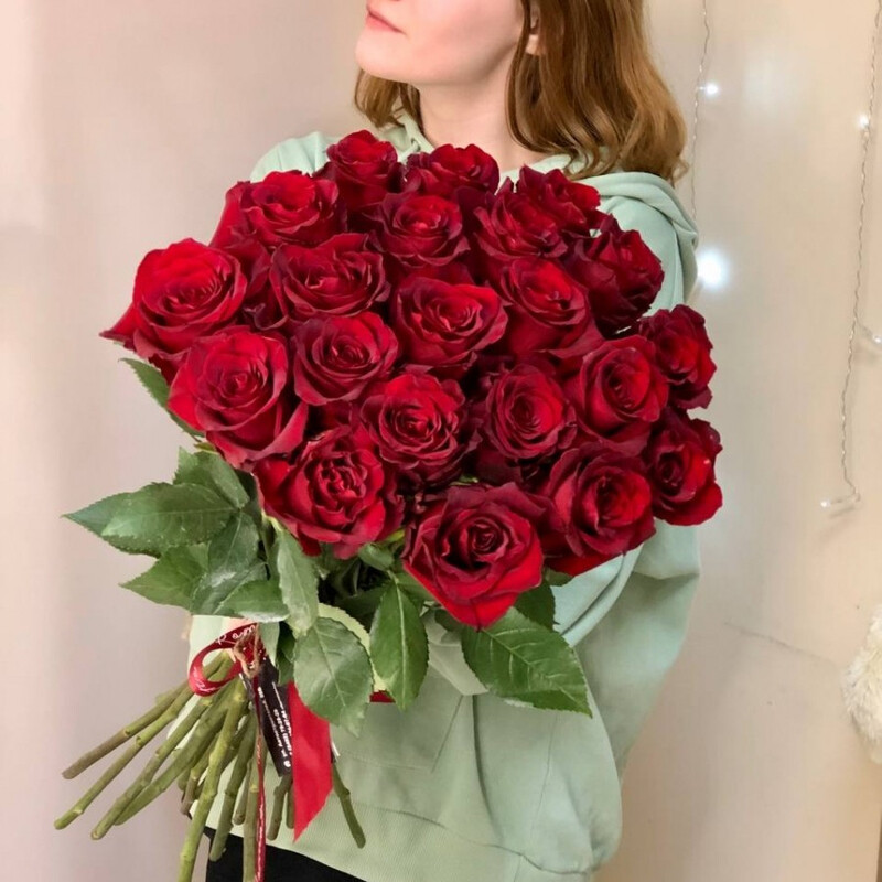 21 красная роза Эквадор Премиум, 21 красная роза эквадор премиум