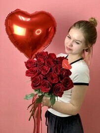 15 roz Ekvador + shar Serdtce