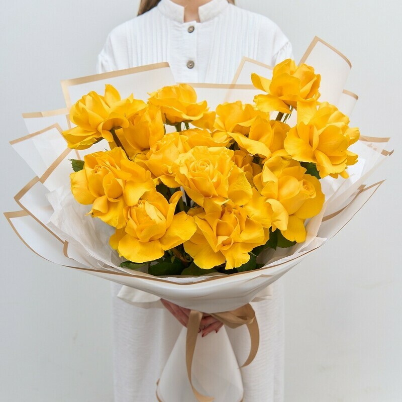 15 Жёлтых Роз , 15 роз