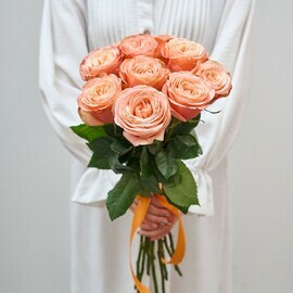 11 Роз 80 см Французские Персиковые