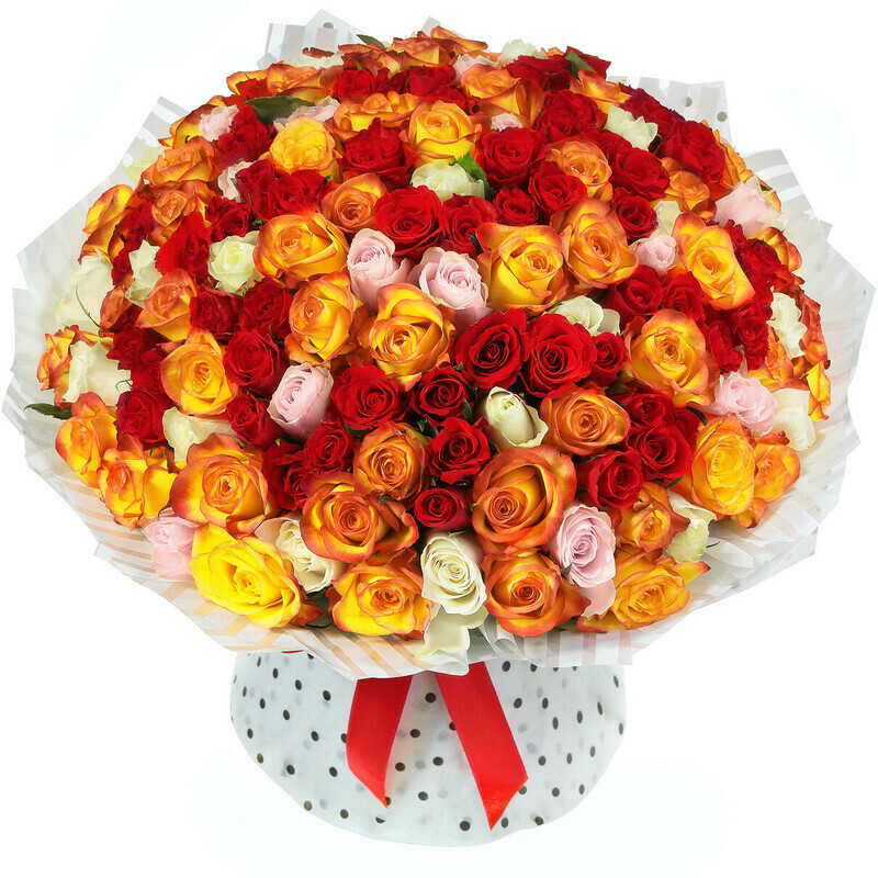 Букет из 151 Красочной Розы, 151 роза