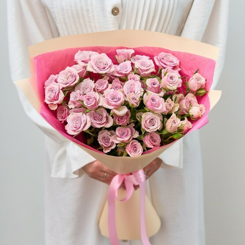 9 Лиловых Кустовых Роз, 9 роз