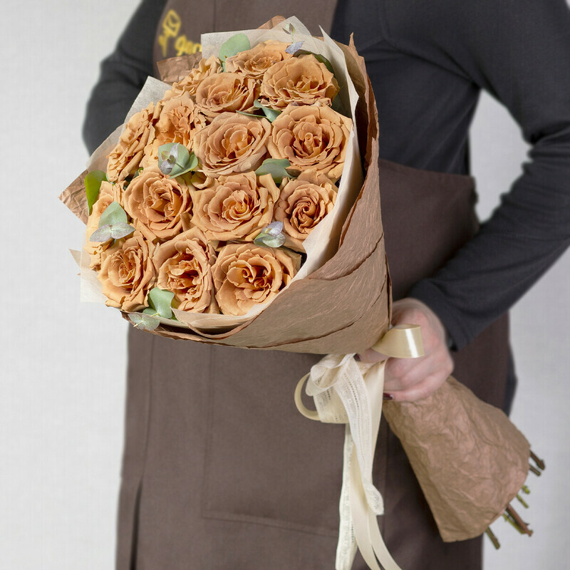 Карамельные Розы, 15 роз
