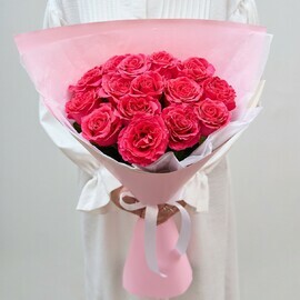 15 Розовых Роз Эквадор