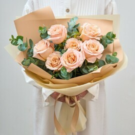 7 Персиковых Роз Шиммер