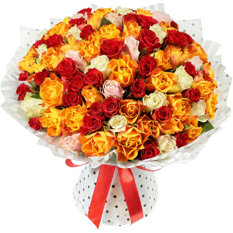 Buket iz 101 Krasochnoj Rozi, 101 roza
