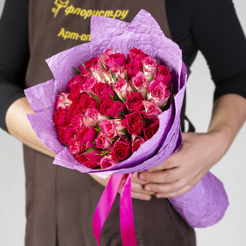 Малиновые Розы, 35 роз