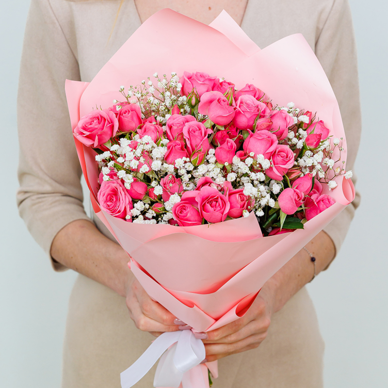 Букет из кустовых роз, стандартный