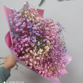 Букет из радужной гипсофилы