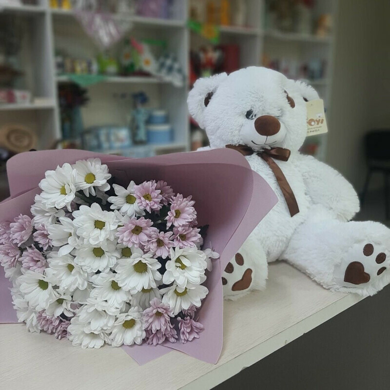 Букет с мишкой, стандартный