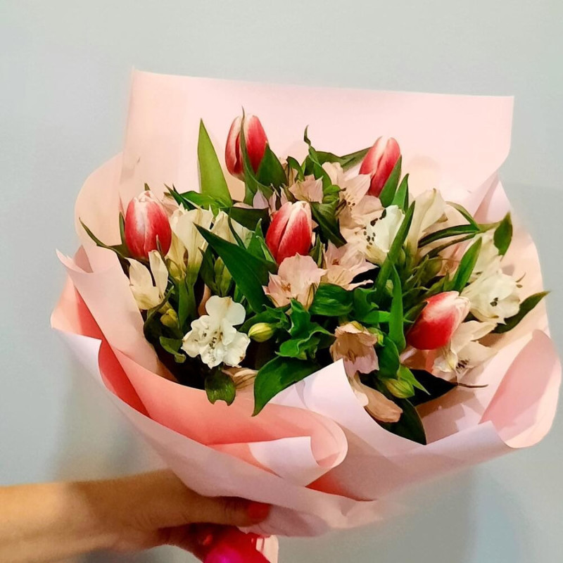 Тюльпаны и альстромерии, стандартный