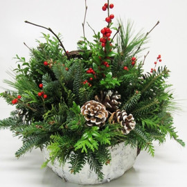 Рождественская композиция в корзинке