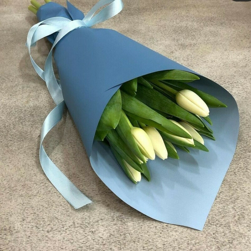 9 белых тюльпанов, стандартный