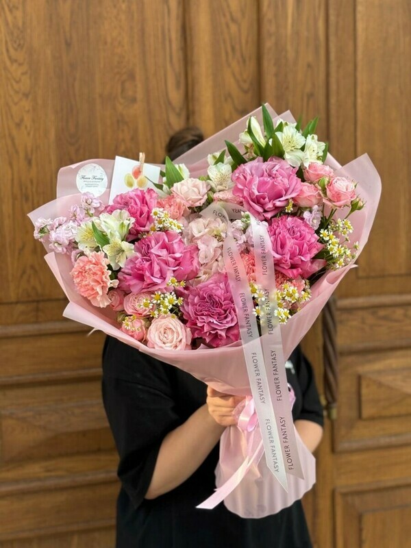 Buket Rozovij barhat, premium