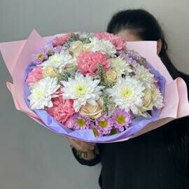 Bush chrysanthemum, dianthus and roses