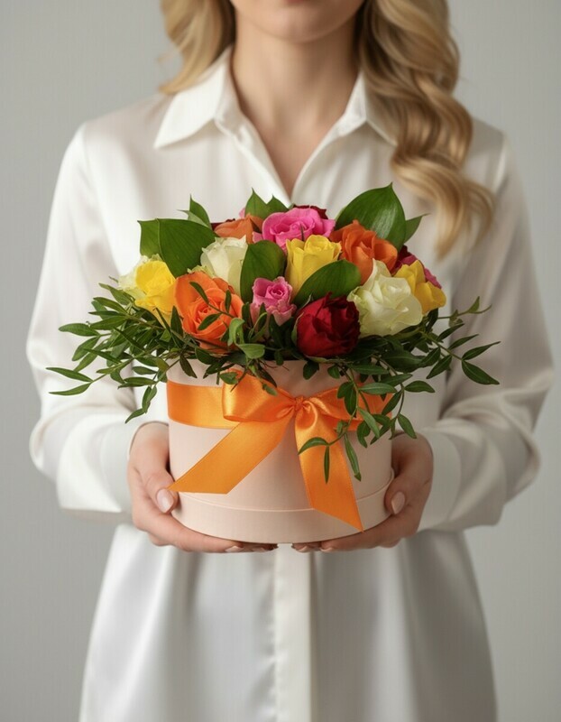 Korobka s rozami "Milashka", standart