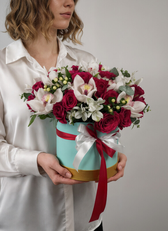 Цветы в коробке "Дикая орхидея", стандартный