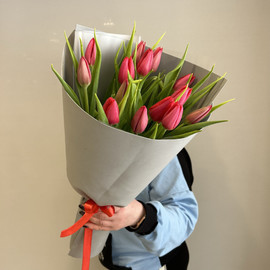 Букет из 15 красных тюльпанов