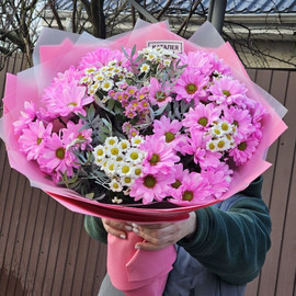 букет микс с ромашкой