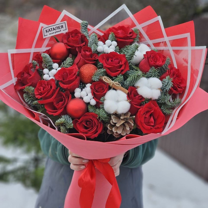 buket v zimnem oformlenii, standart