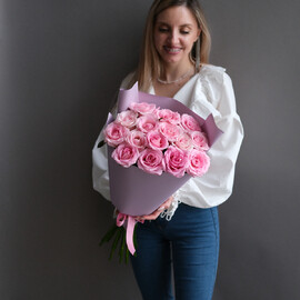Монобукет из 15 роз мандала 