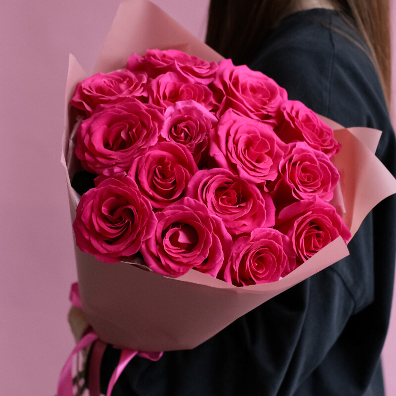 Монобукет из роз пинк флоид, размер S, уменьшенный