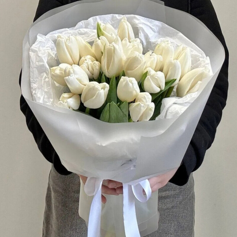 Белые тюльпаны(21шт.), стандартный