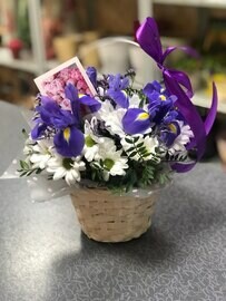 Корзинка/Хризантемы/Ирисы