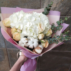 Buket Gortenziya/Rozi/Hlopok