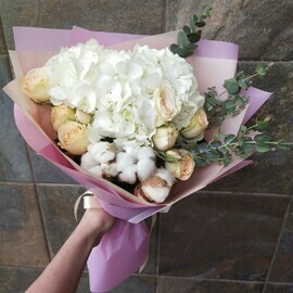 Buket Gortenziya/Rozi/Hlopok