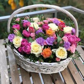 Basket with flowers