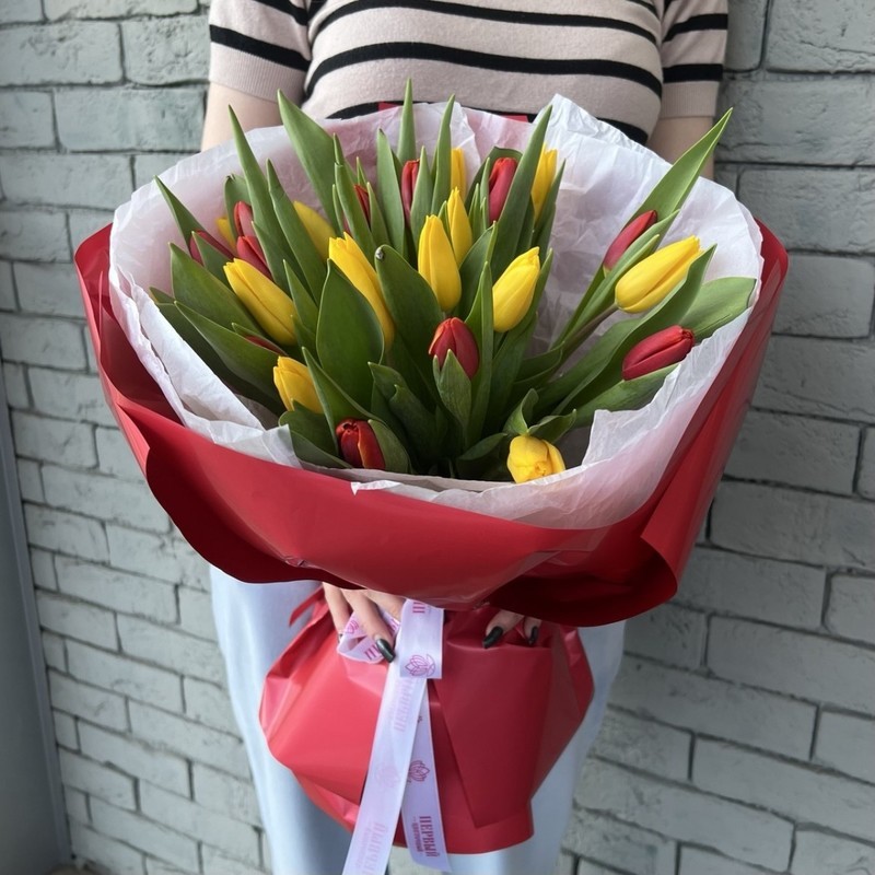 Букет из 25 тюльпанов "Осенняя элегия", стандартный